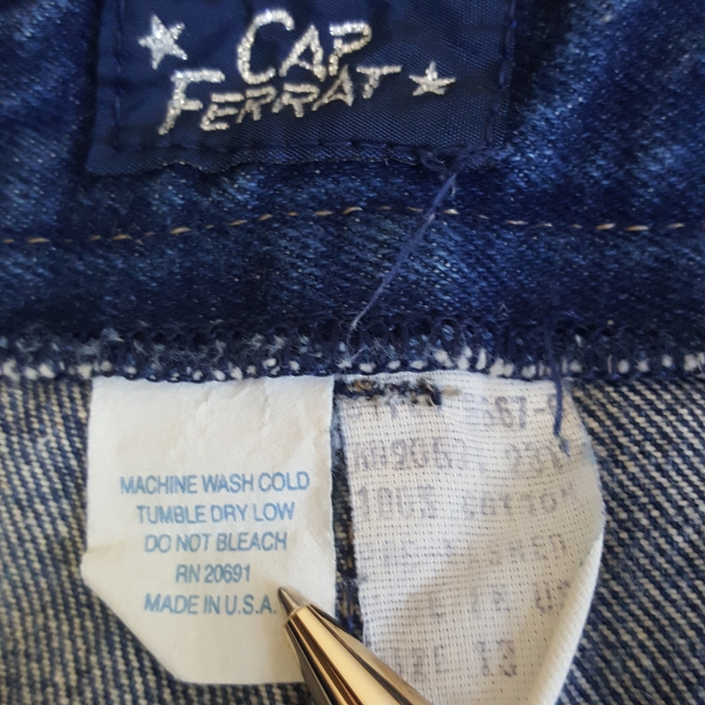 Vintage 1980's Cap Ferrat High Rise Leopard Detail Jeans - Picture 4 of 7